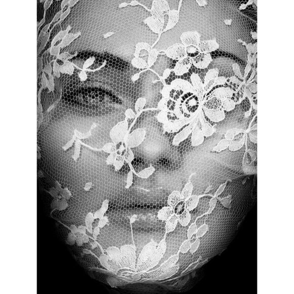 🆕Women White Lace Hole Face Mask Gothic Sexy Halloween Spandex Cosplay Mask - Picture 3 of 5